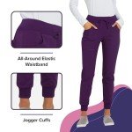HeartSoul Women's Jogger Scrub Pants - Eggplant