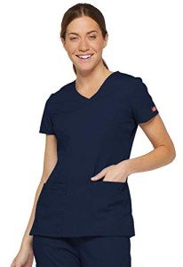 Dickies Women's Navy V-Neck Medical Scrub Top