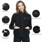 Unisex Black Fleece Zip Front Scrub Jacket