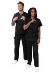 Sivvan Unisex Black Scrub Set - V-Neck & Pants