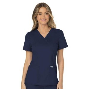 Cherokee Women's 3-Pocket Mock Wrap Scrub Top