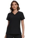 CozyFit Women's V-Neck Scrub Top - Black