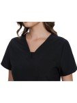 CozyFit Women's V-Neck Scrub Top - Black
