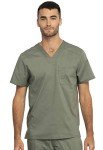 Cherokee Men's Olive V-Neck Medical Scrub Top