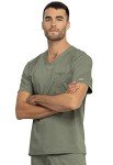 Cherokee Men's Olive V-Neck Medical Scrub Top