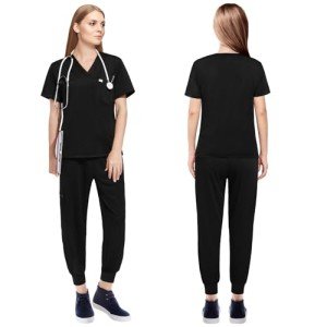 Women's UnionMed Tech Scrubs Set - V-Neck Top & Joggers