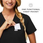 FIGS Catarina Women's One-Pocket Scrub Top - Black