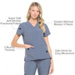 Unisex 4-Way Stretch Jogger Scrub Set - Pewter Gray