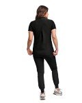Slim Fit Black Women's Scrub Set with Jogger Pants
