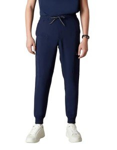 Men's Navy Drawstring Scrubs Jogger Pants with Pockets