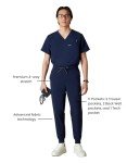 Men's Navy Drawstring Scrubs Jogger Pants with Pockets