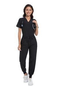Women's V-Neck Scrub Top & Jogger Pants Set