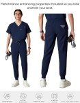 Men's Navy Drawstring Scrubs Jogger Pants with Pockets