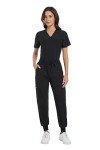 Women's V-Neck Scrub Top & Jogger Pants Set