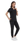 Women's V-Neck Scrub Top & Jogger Pants Set