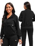 Women's Zip Front Long Sleeve Scrub Jackets