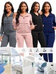 Women's Zip Front Long Sleeve Scrub Jackets