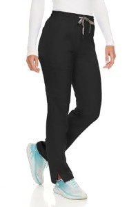 MediChic Women's Black 6-Pocket Stretch Scrub Pants