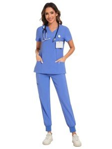 Women’s CozyFit Scrubs Set - V-Neck Top & Joggers