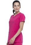 Dickies Women's V-Neck Scrub Top - Hot Pink
