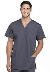 Cherokee Unisex V-Neck Scrubs Shirt - Pewter, XL
