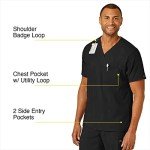 Men's Wink W123 V-Neck Scrub Top - Black