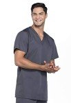 Cherokee Unisex V-Neck Scrubs Shirt - Pewter, XL