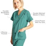 Dagacci Women's Teal Green Scrub Set, XXL