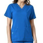 Carhartt Women's Cross-Flex Media Scrub Top, Royal