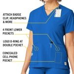 Carhartt Women's Cross-Flex Media Scrub Top, Royal