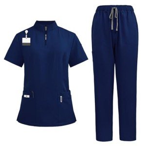 Plus Size V-Neck Scrub Set for Women
