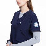 Women's Stretch Scrubs Set with 8 Pockets