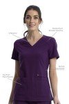 Cherokee Women's Eggplant V-Neck Medical Scrub Top