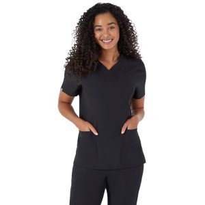 Hanes Women's Stretch Healthcare Top - Ribbed Back