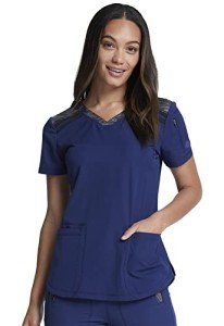 Dickies Women’s Athletic V-Neck Scrub Top – Navy/Black