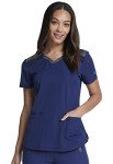 Dickies Women’s Athletic V-Neck Scrub Top – Navy/Black