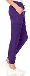 MediChic Women's Moisture-Wicking Scrub Joggers, Grape