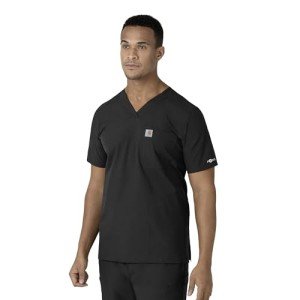 Carhartt Force® Modern Fit V-Neck Scrub Top - Black