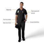Carhartt Force® Modern Fit V-Neck Scrub Top - Black