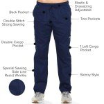 Unisex Navy Medical Scrubs Pants for All Sizes