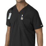 Carhartt Force® Modern Fit V-Neck Scrub Top - Black