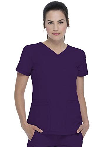 Dickies Dynamix Women's V-Neck Scrub Top, Eggplant
