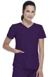 Dickies Dynamix Women's V-Neck Scrub Top, Eggplant
