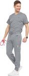 MediChic Men's Stretch V-Neck Scrubs Set