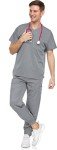 MediChic Men's Stretch V-Neck Scrubs Set