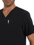 Men's COZYFIT Black Scrubs Set - V-Neck & Joggers