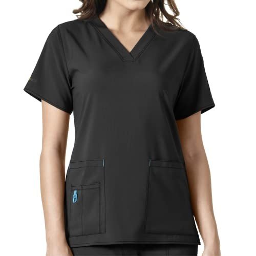 Women’s V-Neck Carhartt Cross-Flex Scrub Top - Black