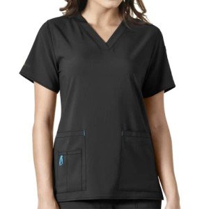 Women’s V-Neck Carhartt Cross-Flex Scrub Top - Black