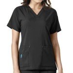 Women’s V-Neck Carhartt Cross-Flex Scrub Top - Black