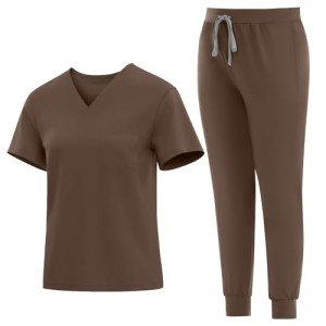 Women's Classic V-Neck Medical Scrubs Set